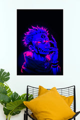 Ryomen Sukuna Neon Cursed Vision  (Anime Posters)