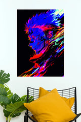 Ryomen Sukuna Neon Chaos King  (Anime Posters)