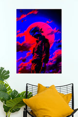 Kakashi Hatake Neon Crimson Moon  (Anime Posters)