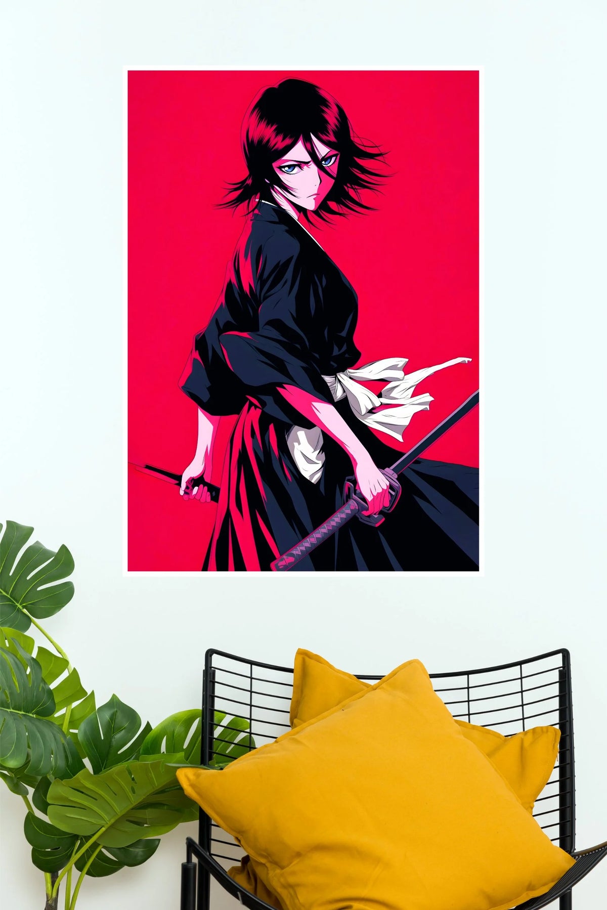 Rukia Kuchiki Crimson Samurai Anime Wall Poster  (Anime Posters)