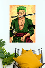 Roronoa Zoro Three Sword Style Anime Wall Poster  (Anime Posters)