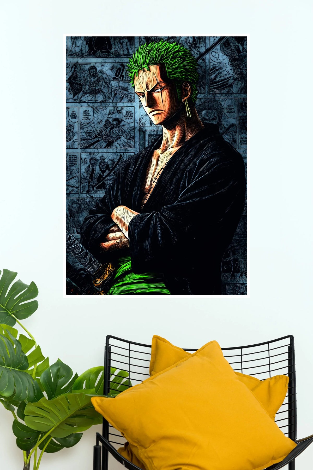 Roronoa Zoro Dark Manga Warrior Wall Poster  (Anime Posters)