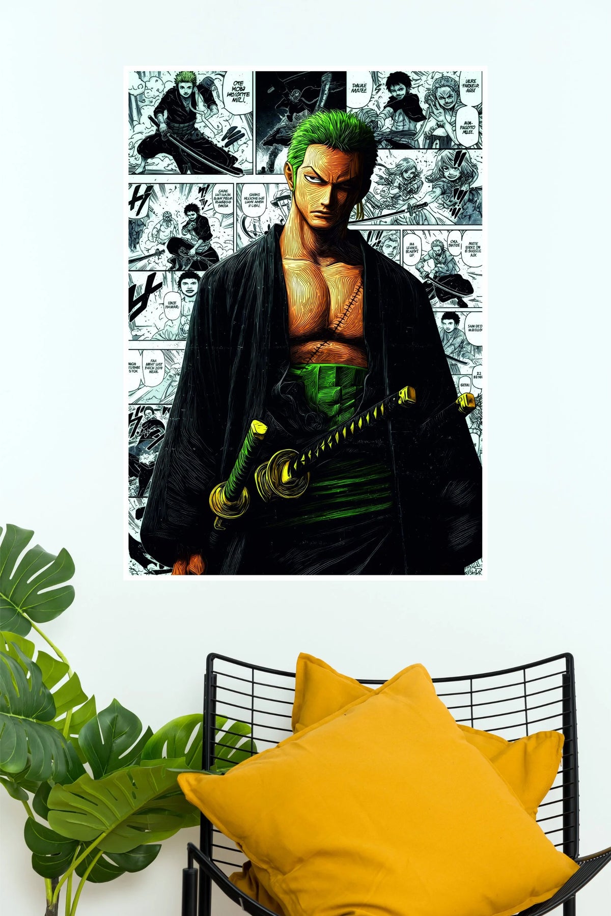 Roronoa Zoro Fearless Samurai Manga Wall Poster   (Anime Posters)