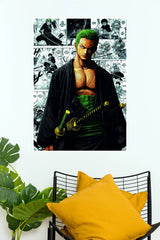 Roronoa Zoro Fearless Samurai Manga Wall Poster   (Anime Posters)