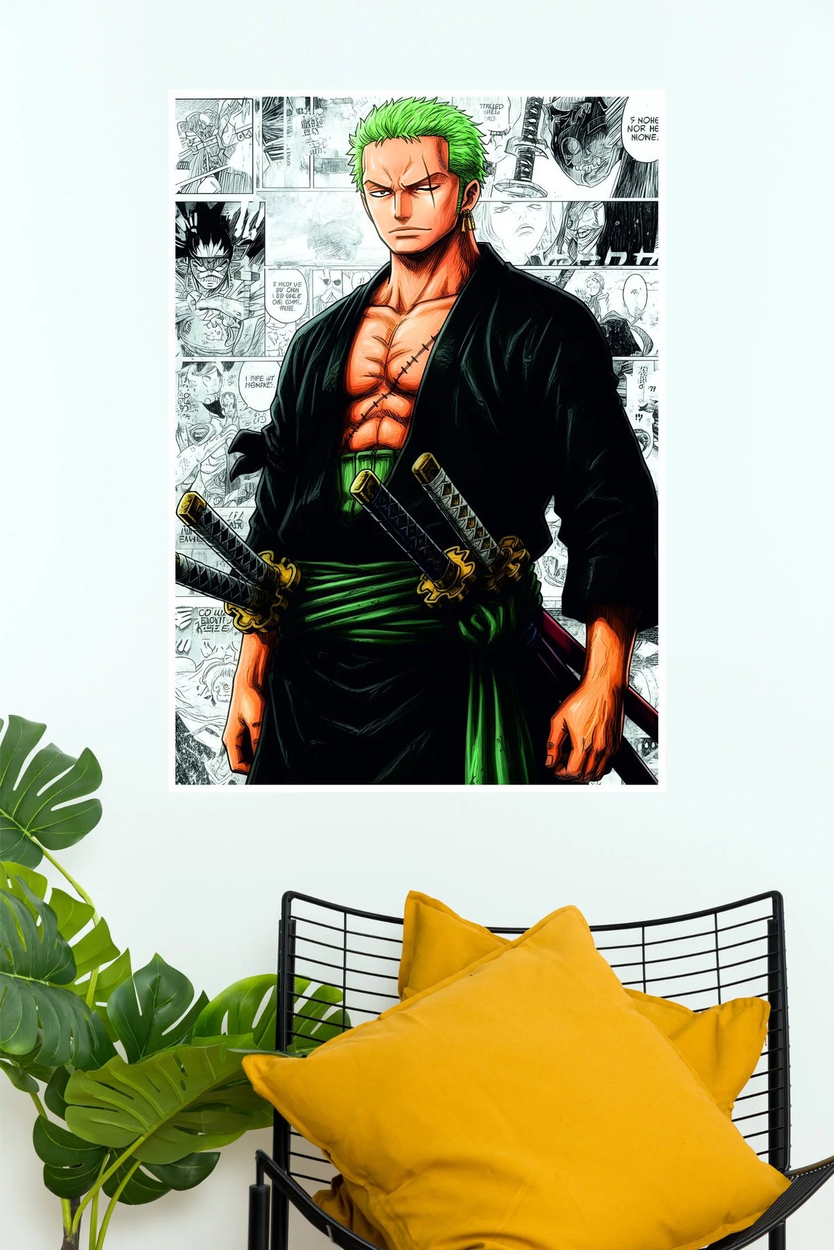 Roronoa Zoro Legendary Samurai Manga Wall Poster  (Anime Posters)