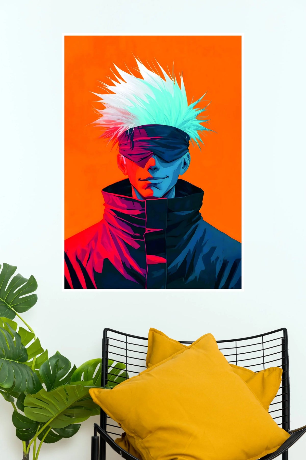 Satoru Gojo Neon Blindfold Anime Wall Poster  (Anime Posters)