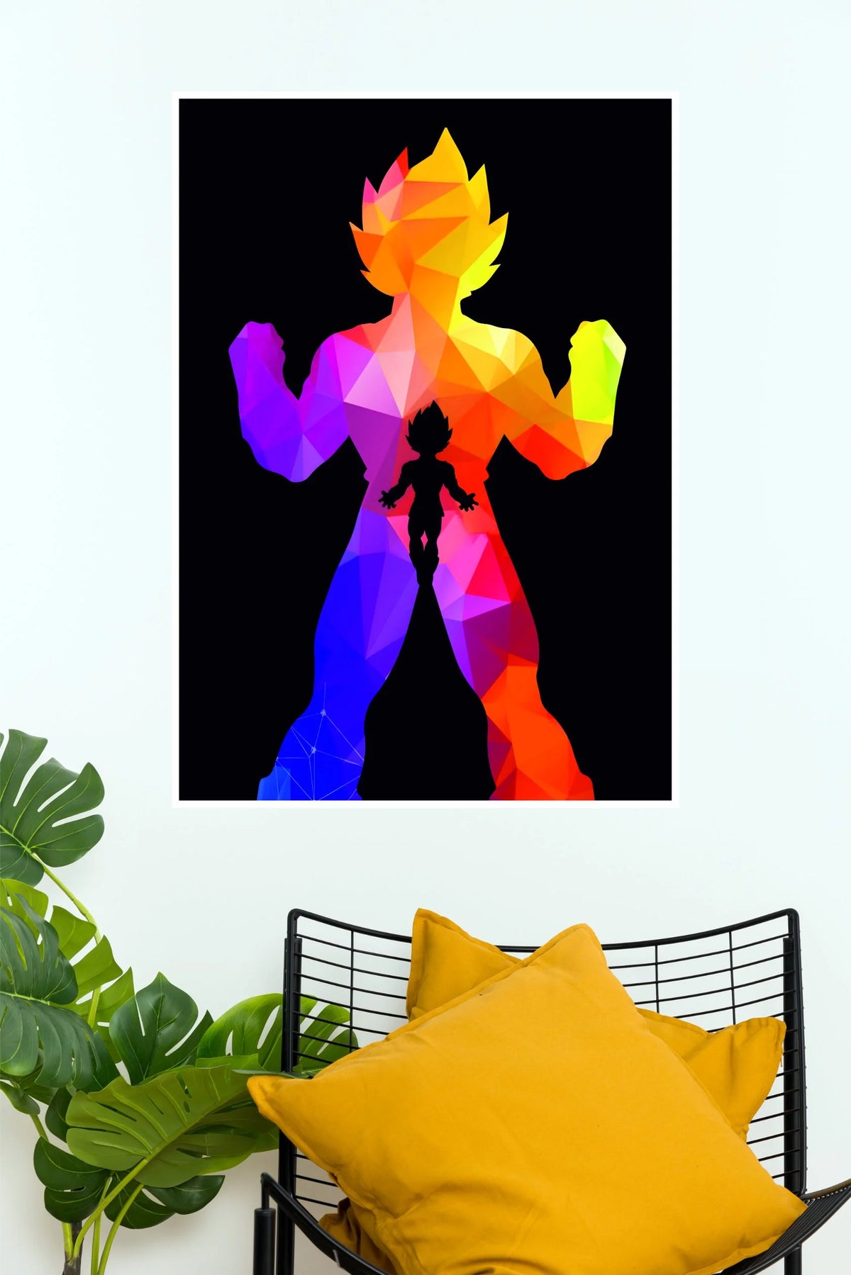 Super Saiyan Goku Rainbow Geometric Power Wall Poster   (Anime Posters)