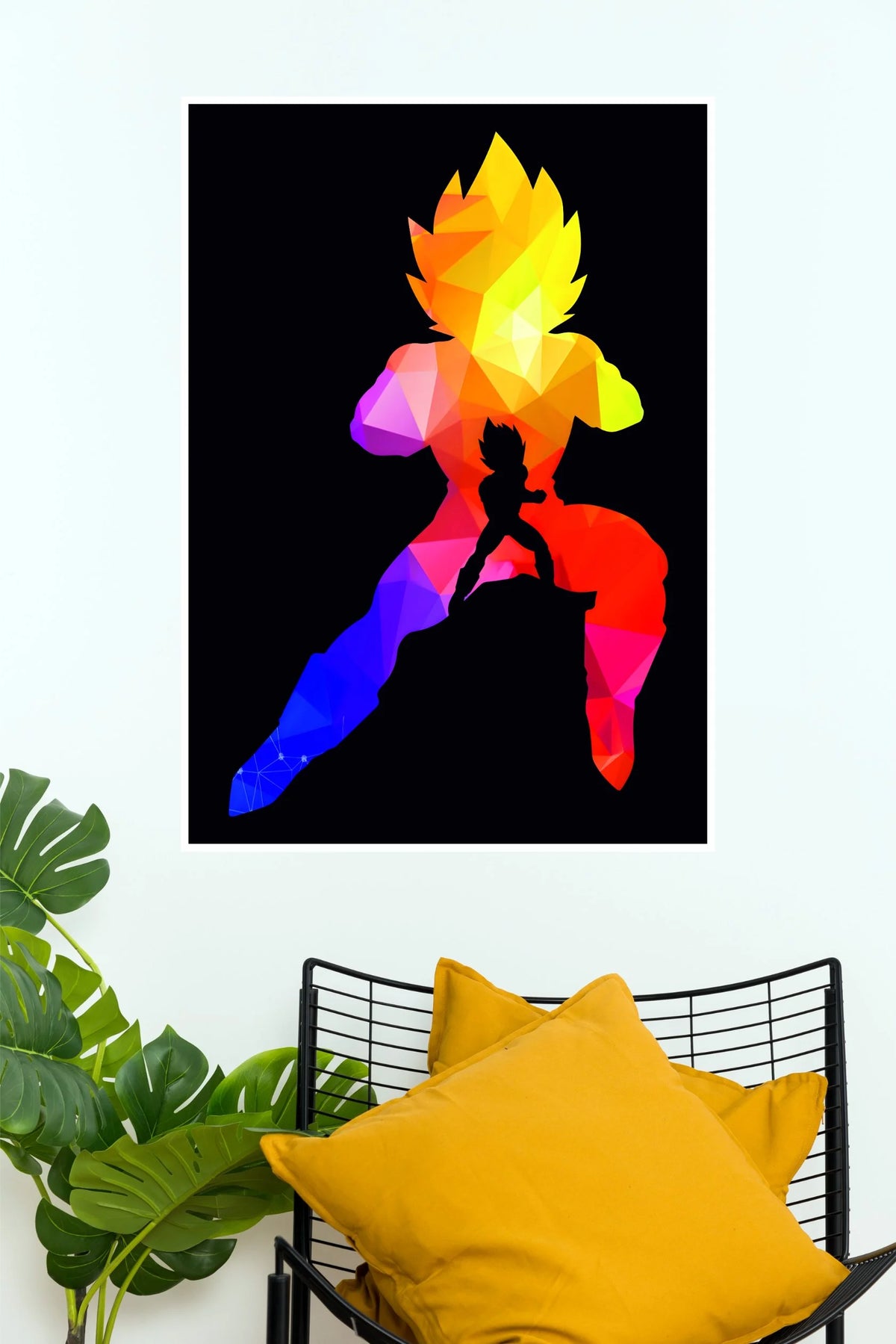 Goku Super Saiyan Rainbow Silhouette Wall Poster   (Anime Posters)