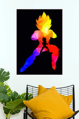 Goku Super Saiyan Rainbow Silhouette Wall Poster   (Anime Posters)