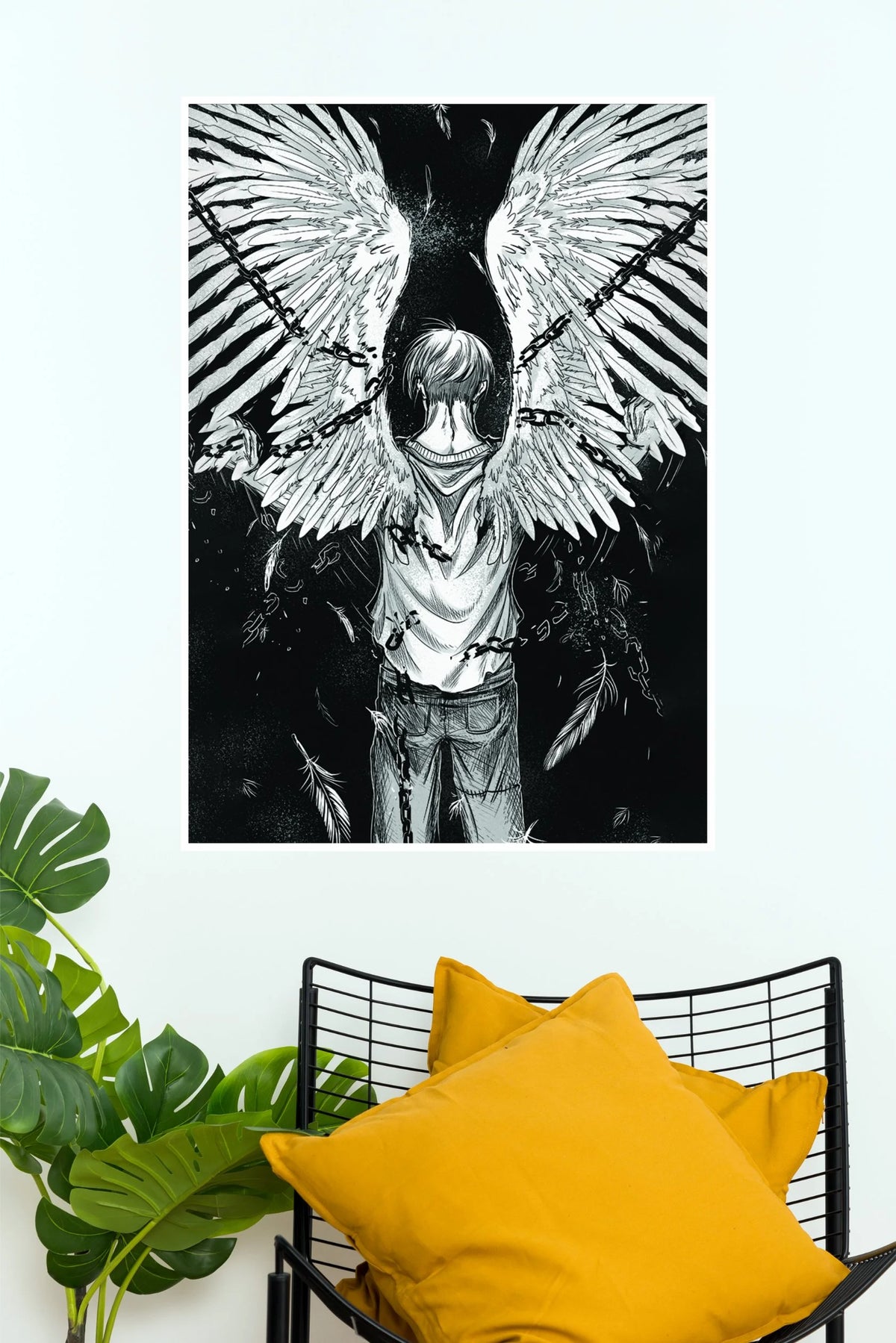 Broken Angel Chained Wings Wall Poster  (Anime Posters)