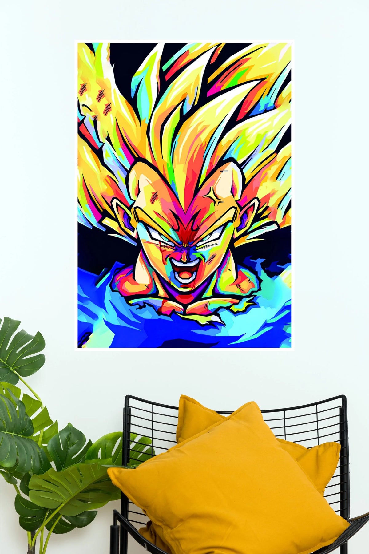 Vegeta Super Saiyan Colorful Rage Wall Poster (Anime Posters)