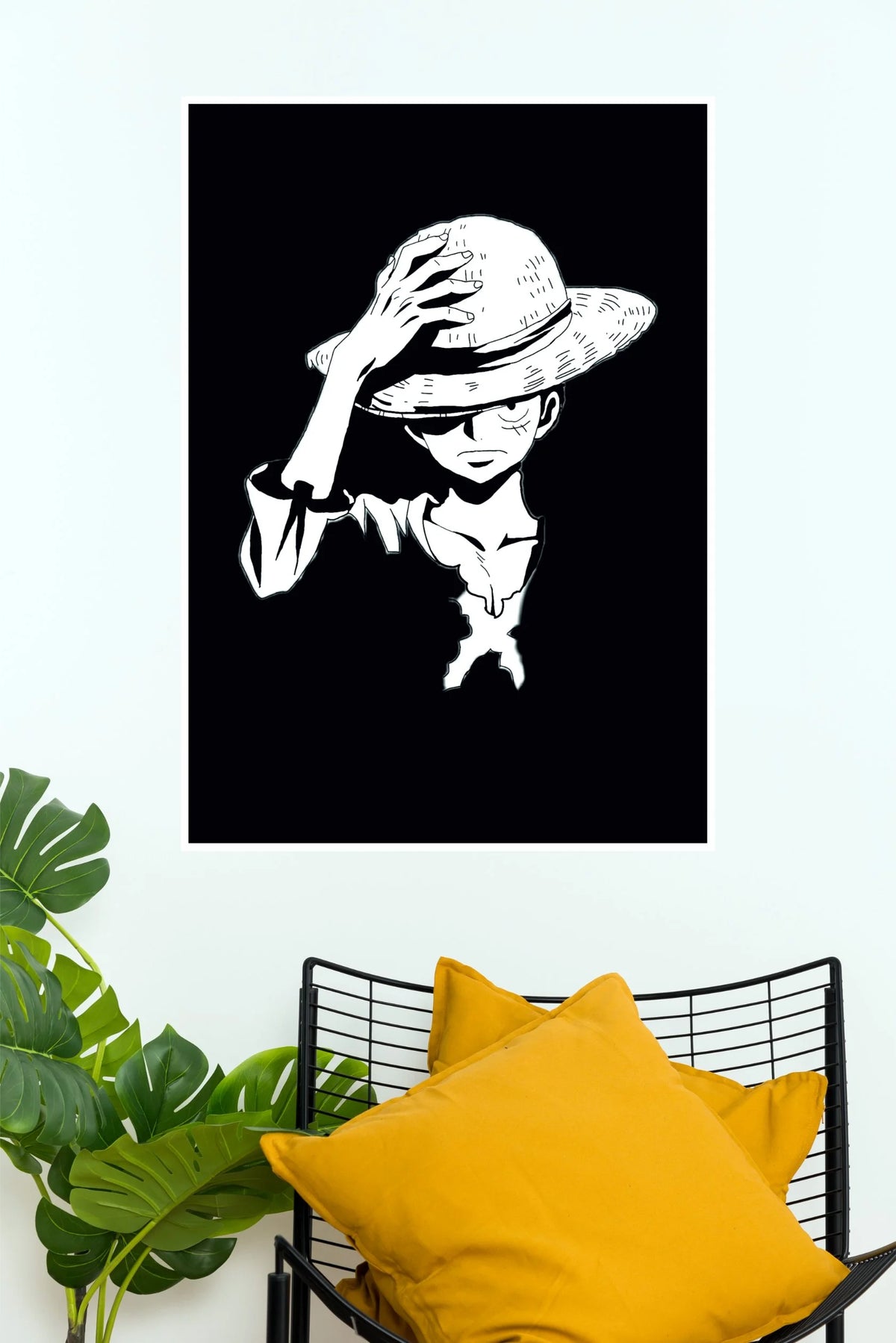 Dark Luffy Straw Hat Shadow Wall Poster (Anime Posters)