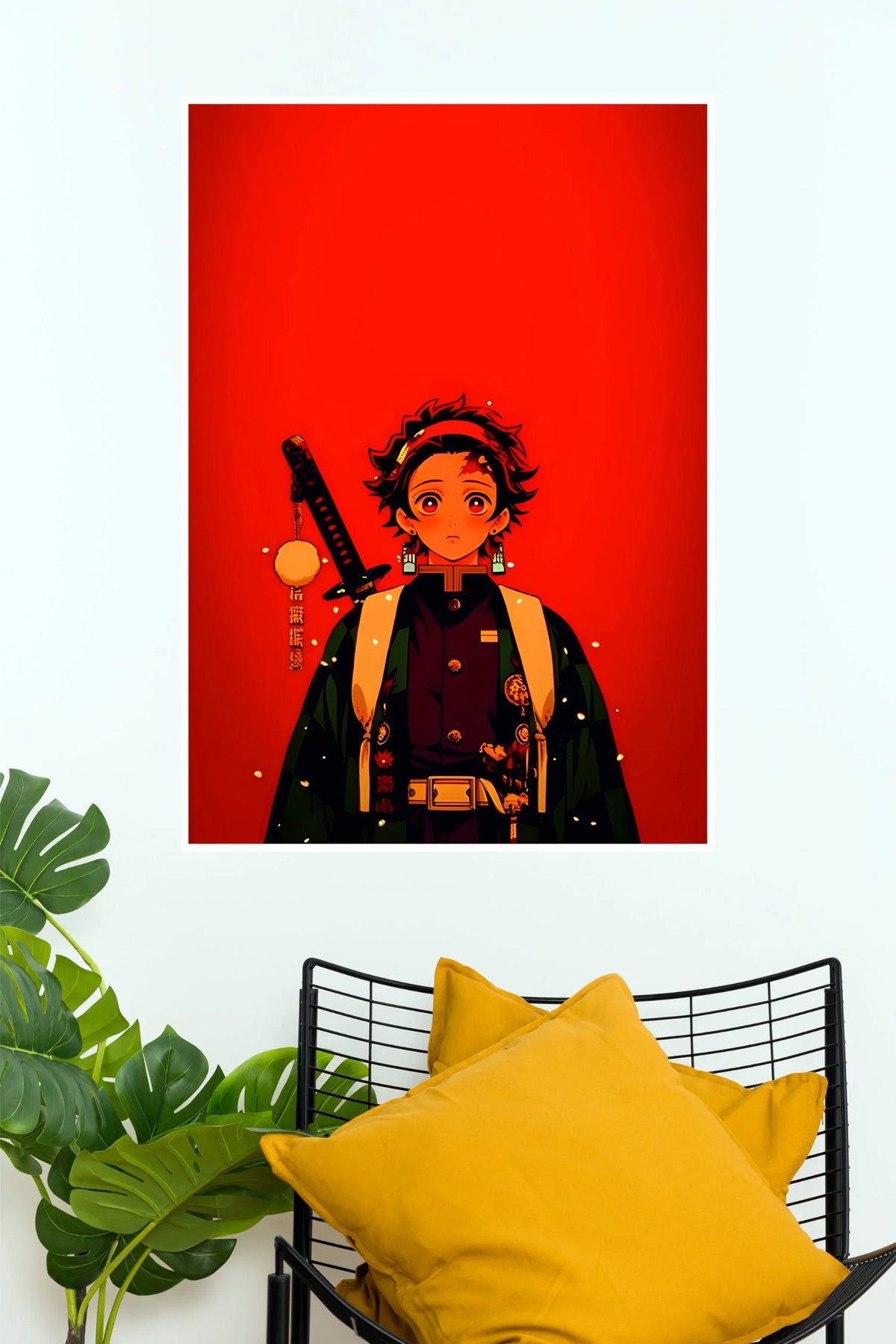 Tanjiro Kamado Crimson Red Anime Wall Poster  (Anime Posters)
