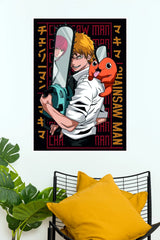 Denji Chainsaw Man Devil Hunter Anime Wall Poster  (Anime Posters)