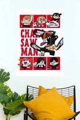 Chainsaw Man Chibi Devil Squad Anime Wall Poster  (Anime Posters)