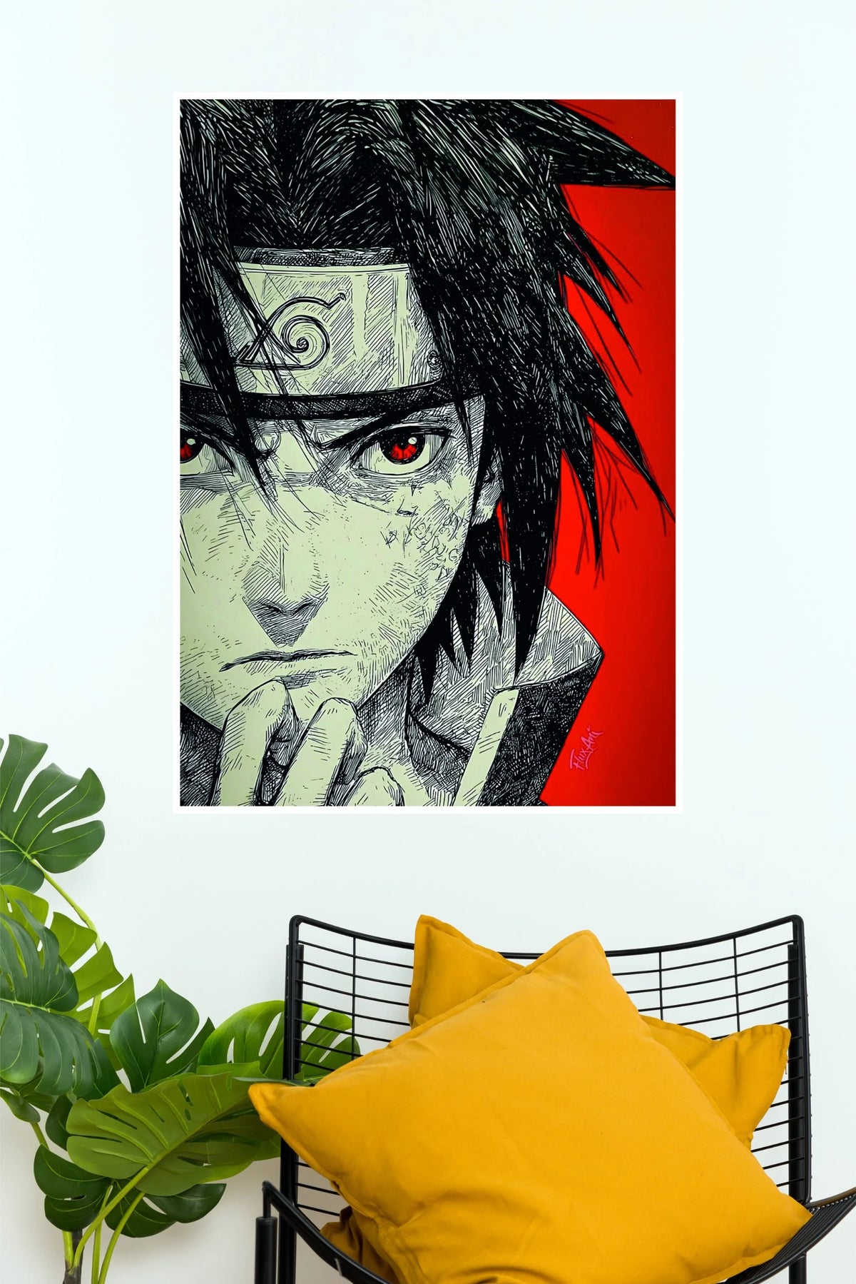 Sasuke Uchiha Eyes of the Avenger Naruto Wall Poster  (Anime Posters)