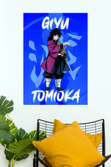 Giyu Tomioka Blue Water Hashira Wall Poster  (Anime Posters)