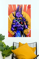 Beerus God of Destruction Purple Power Wall Poster  (Anime Posters)