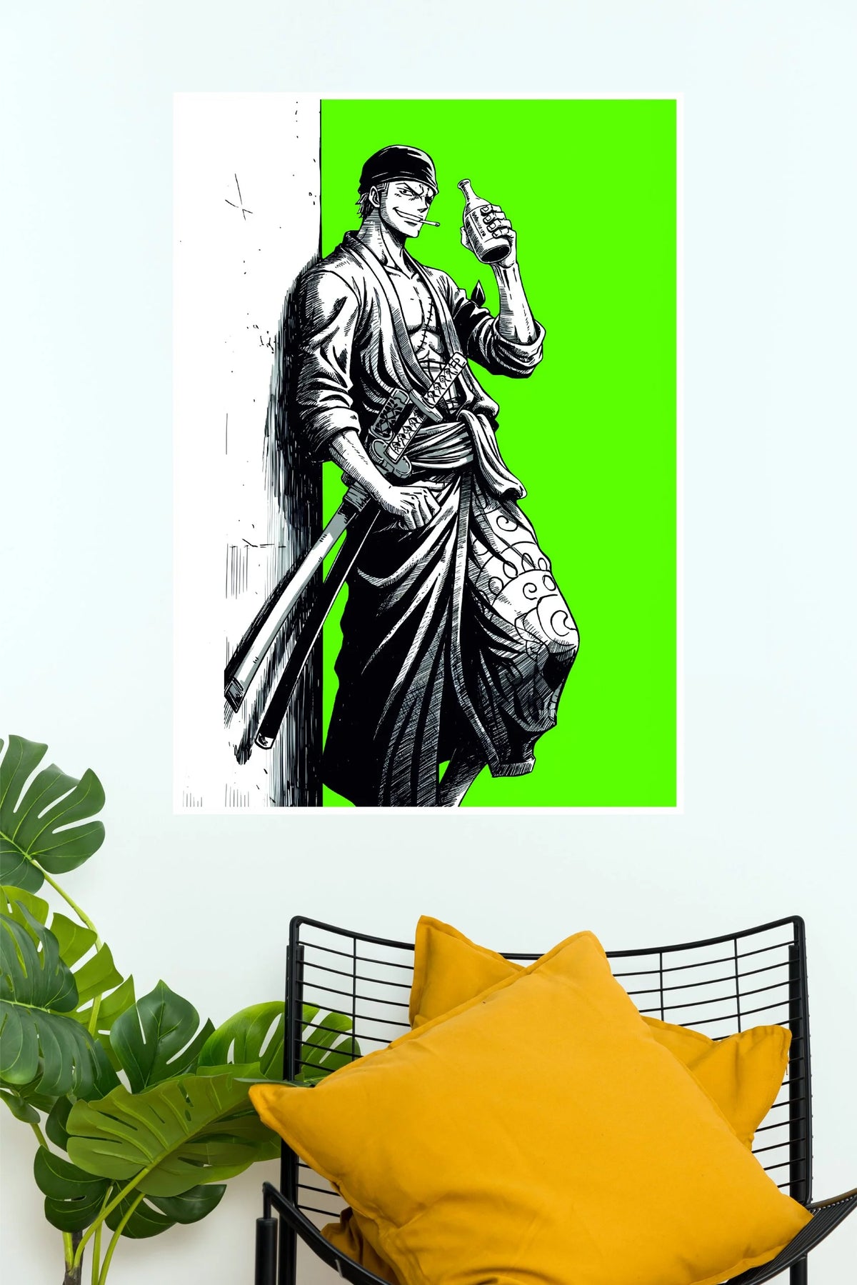 Roronoa Zoro Green Ronin Samurai Wall Poster  (Anime Posters)