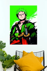 Roronoa Zoro Emerald Swordsman Wall Poster  (Anime Posters)