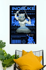 Inosuke Hashibira Beast Slayer Blue Edition Wall Poster (Anime Posters)