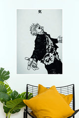 Satoru Gojo Limitless Awakening Black and White Edition Wall Poster (Anime Posters)