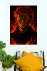 Ryomen Sukuna King of Curses Inferno Edition Wall Poster  (Anime Posters)