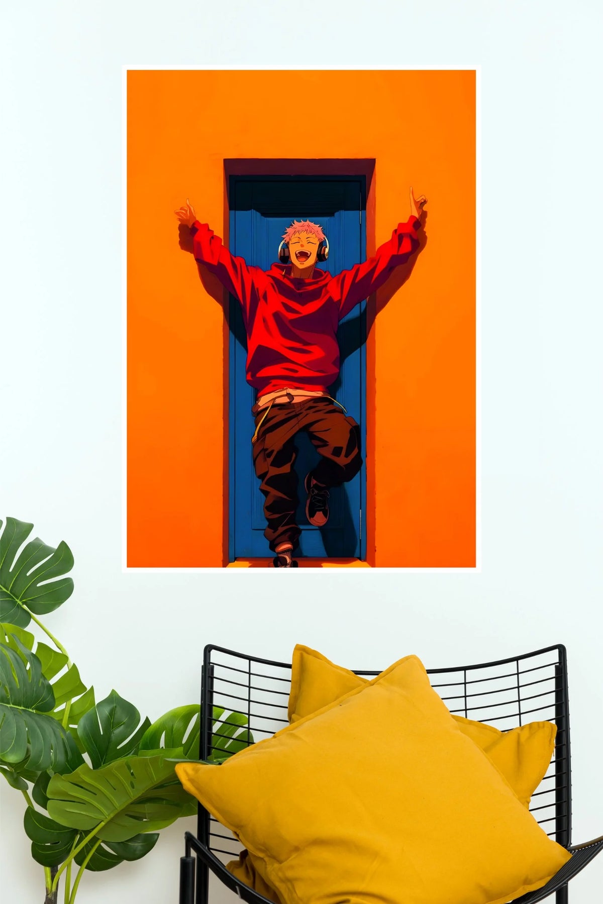 Yuji Itadori Happy Vibes Orange Edition Wall Poster (Anime Posters)