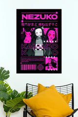 Nezuko Kamado Neon Pink Edition Wall Poster  (Anime Posters)