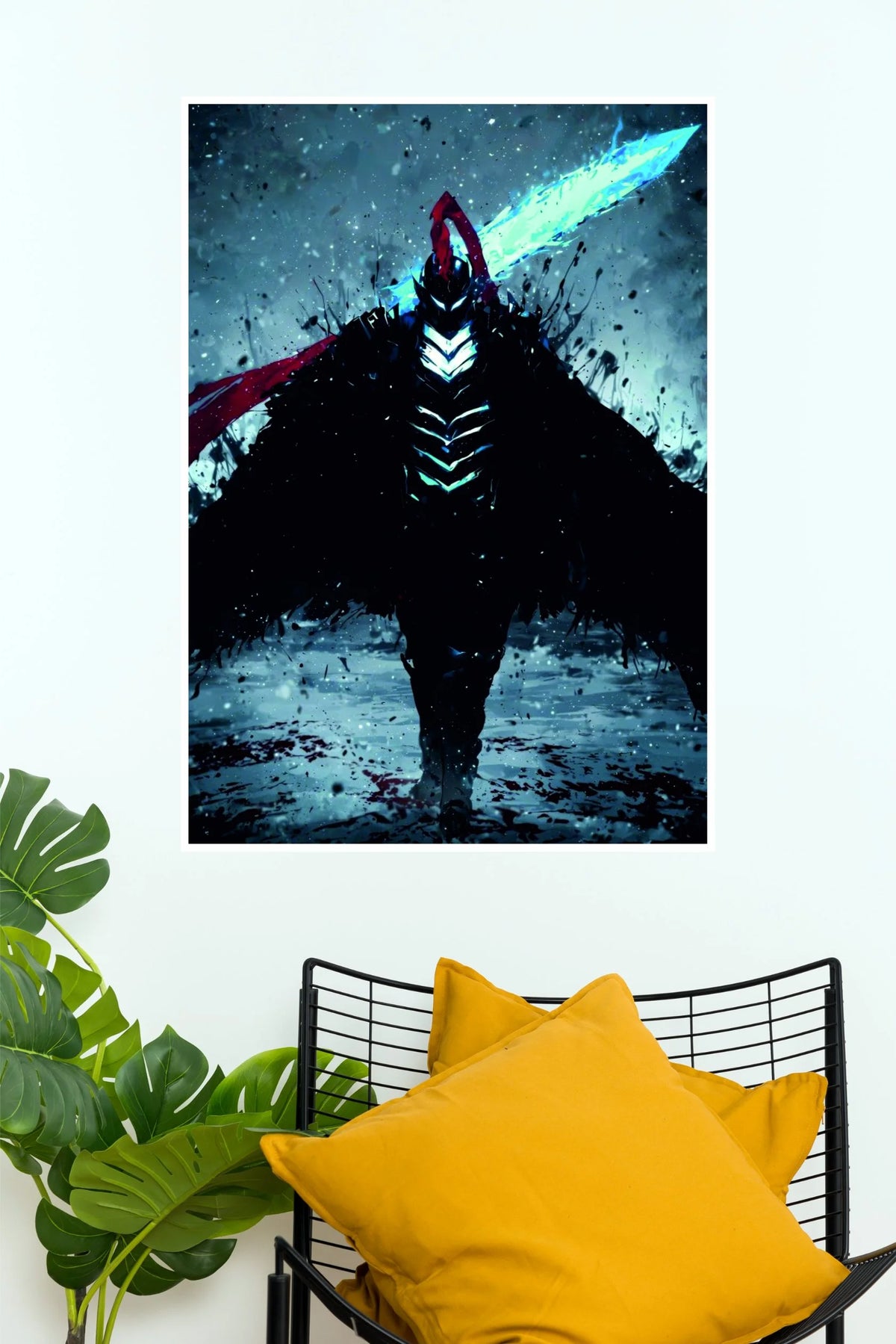 Shadow Monarch Dark Knight Blue Flame Edition Wall Poster (Anime Posters)