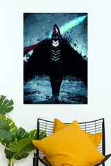 Shadow Monarch Dark Knight Blue Flame Edition Wall Poster (Anime Posters)