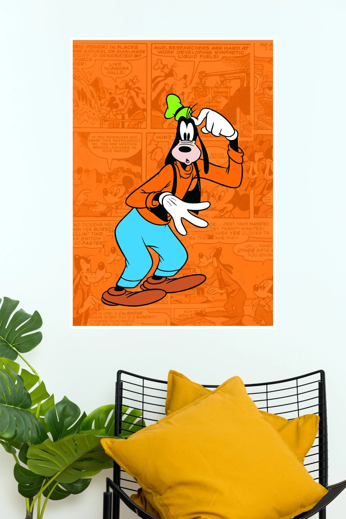 Goofy Classic Cartoon Orange Comic Edition Wall Poster  (Anime Posters)