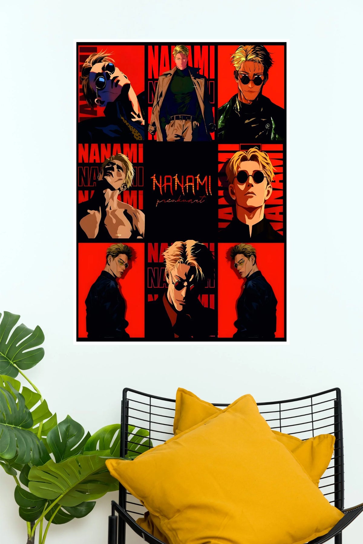 Kento Nanami Red and Black Anime Collage Edition Wall Poster  (Anime Posters)