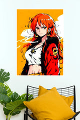 Nami Orange Flame Pirate Queen Edition Wall Poster (Anime Posters)