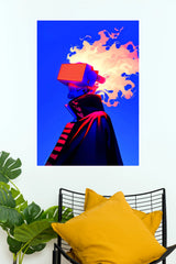 Neon Inferno Cyberpunk Flame Head Edition Wall Poster (Anime Posters)