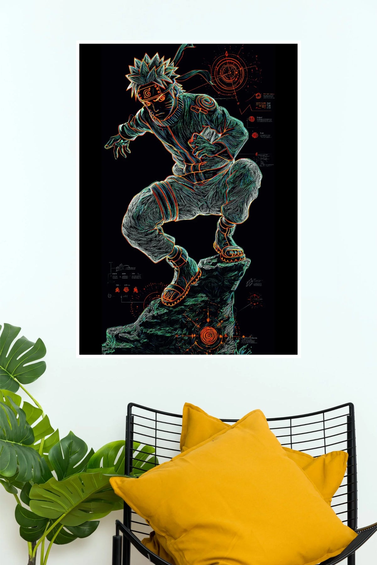 Naruto Uzumaki Neon Ninja Shadow Warrior Edition Wall Poster  (Anime Posters)