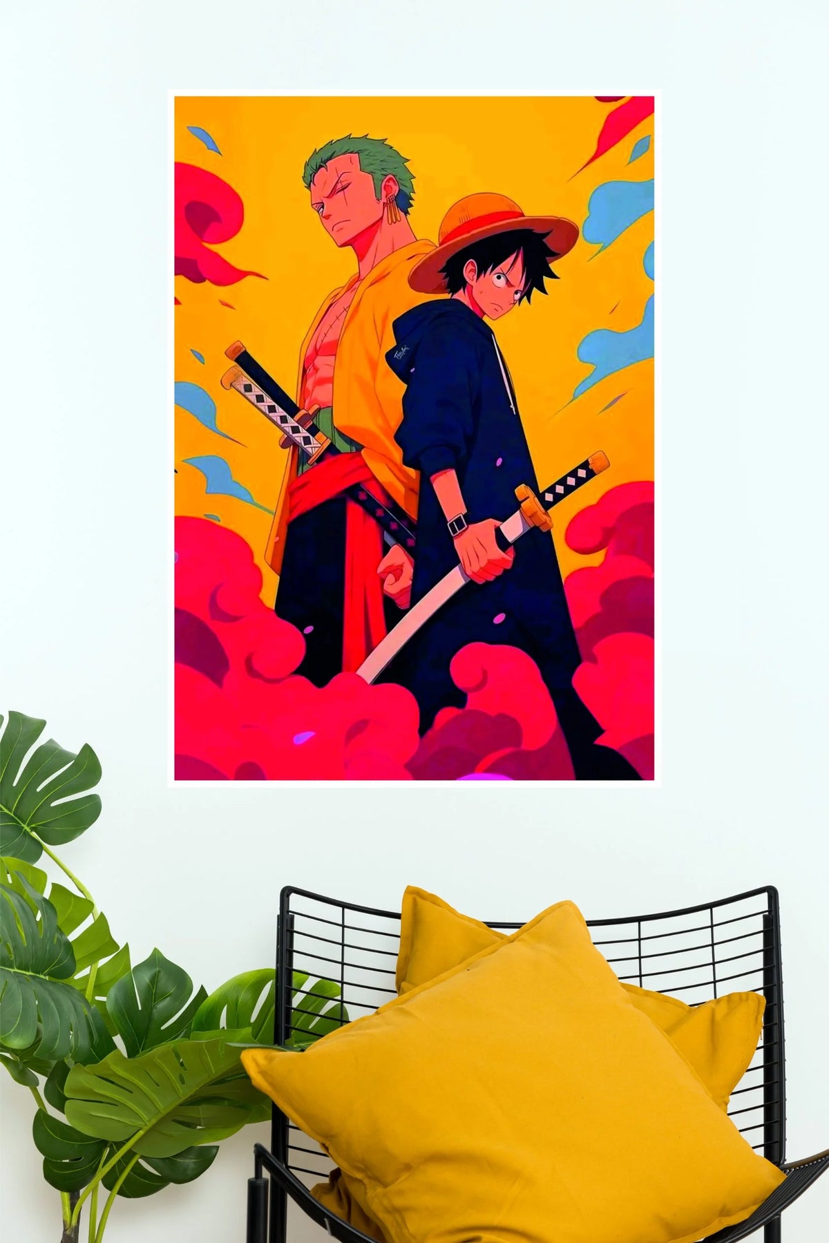 Monkey D. Luffy and Roronoa Zoro Legendary Swordsmen Edition Wall Poster Anime Posters)