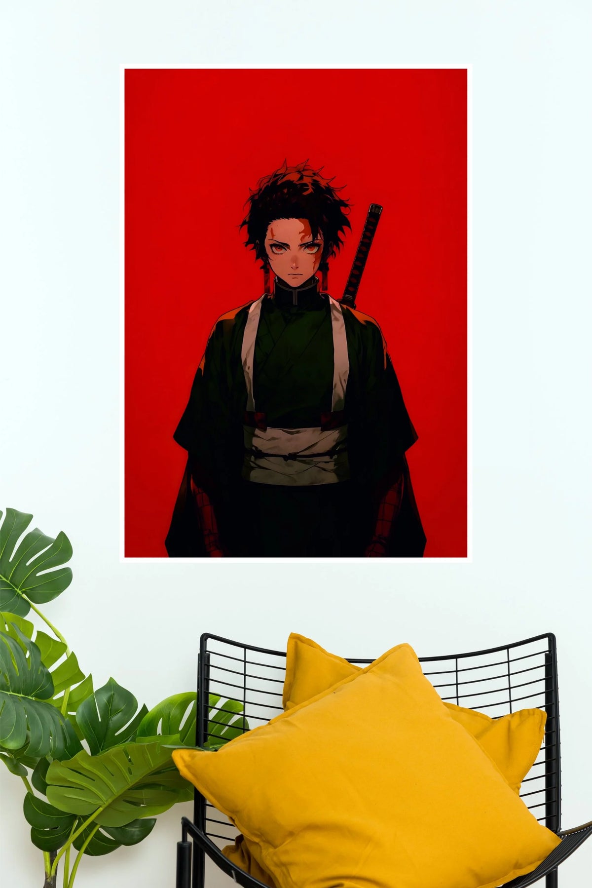 Demon Slayer Tanjiro Kamado Red Shadow Warrior Edition Wall Poster  (Anime Posters)