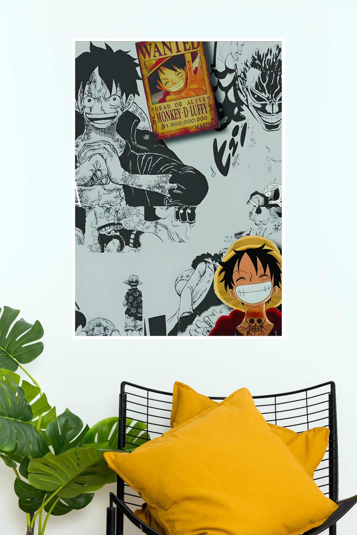 Monkey D. Luffy Wanted Bounty Collage Wall Poster  (Anime Posters)