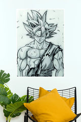 Goku Saiyan Warrior Pencil Sketch Wall Poster (Anime Posters)