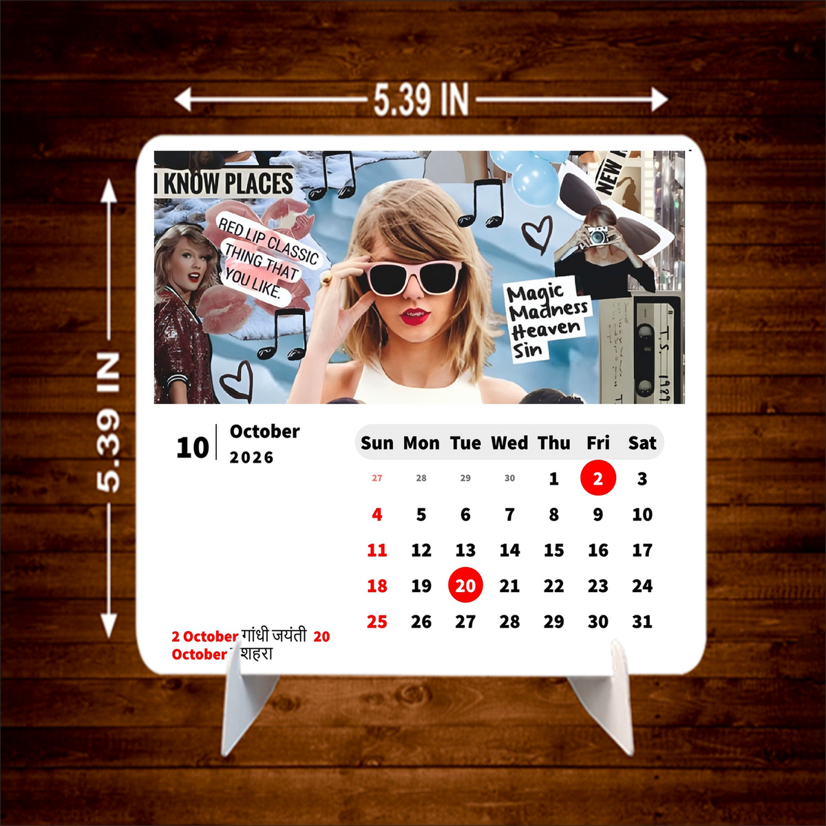 Global Pop Icon Premium Table Desk Calendar