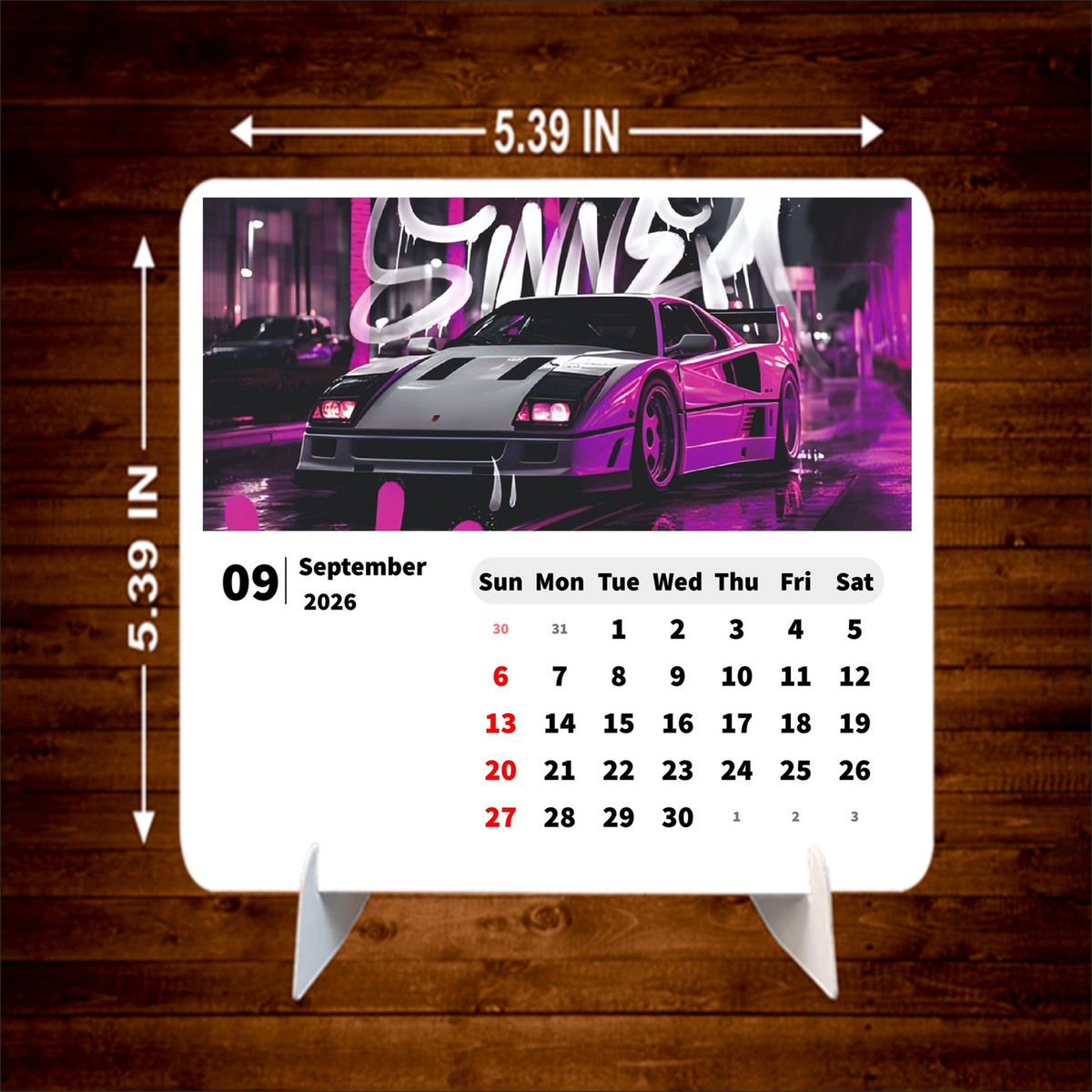 SUPER Car Collection Premium Table Desk Calendar