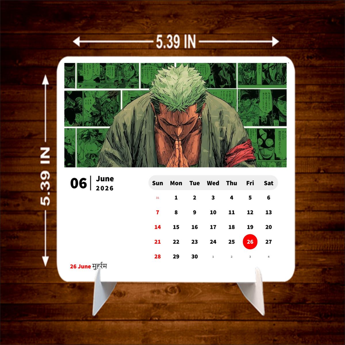 Wano Arc Zoro Premium Table Desk Calendar