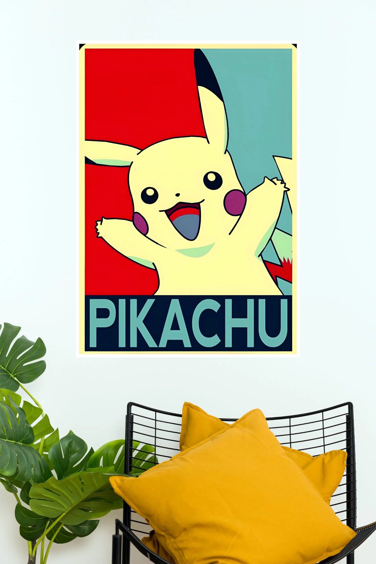 Pikachu Happy Vibes Pop Style Wall Poster  (Anime Posters)