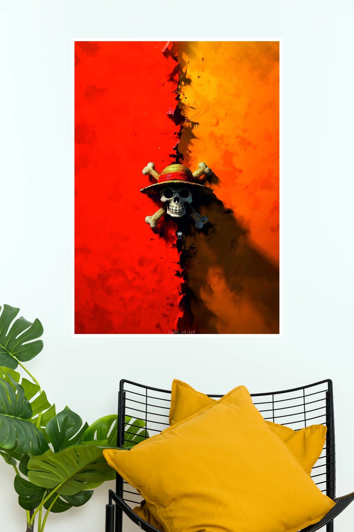 One Piece Pirate's Mark Straw Hat Skull Wall Poster  (Anime Posters)