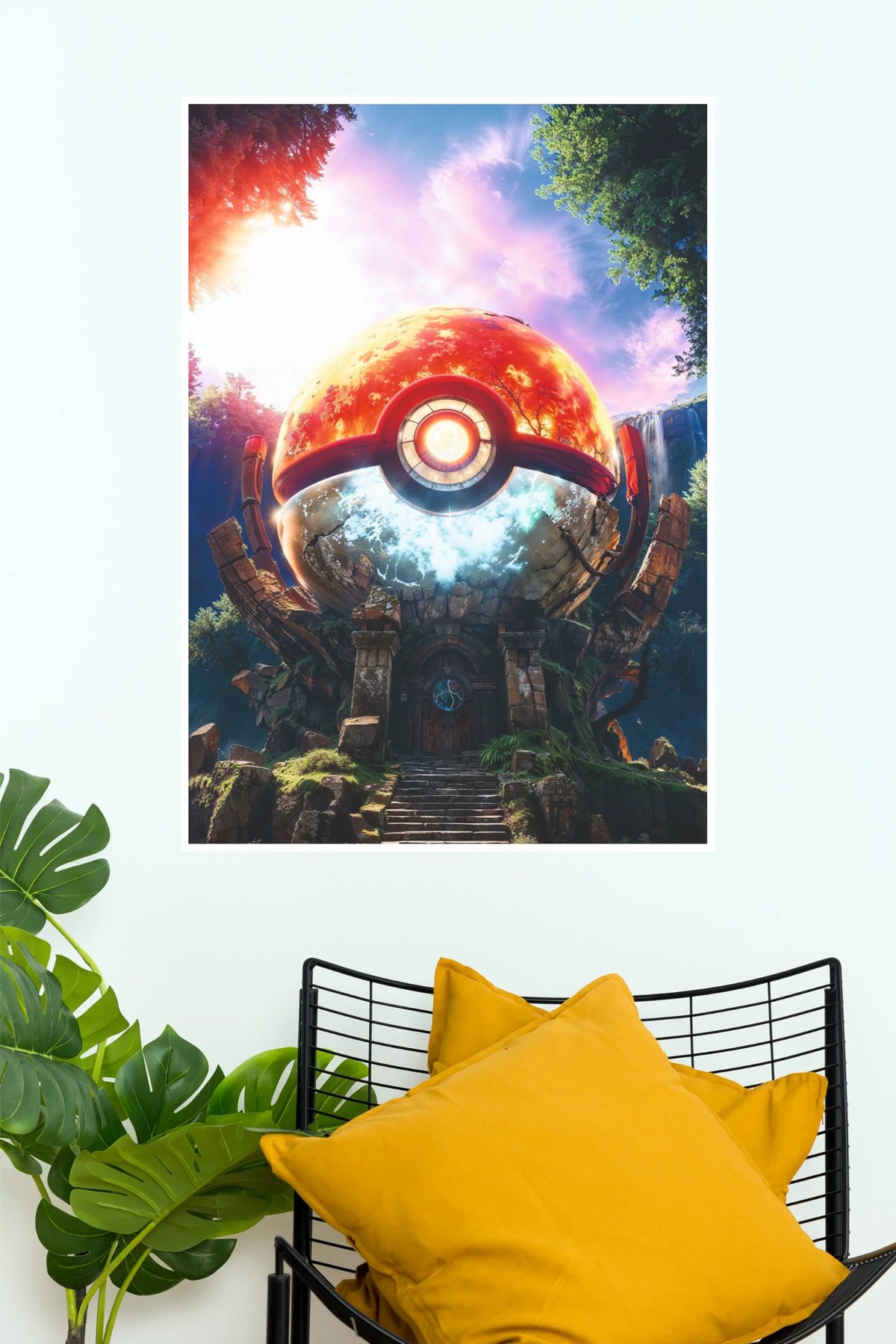 Pokémon Mystic Poké Ball Temple Wall Poster   (Anime Posters)