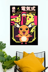 Pikachu Electric Evolution Pokémon Wall Poster (Anime Posters)