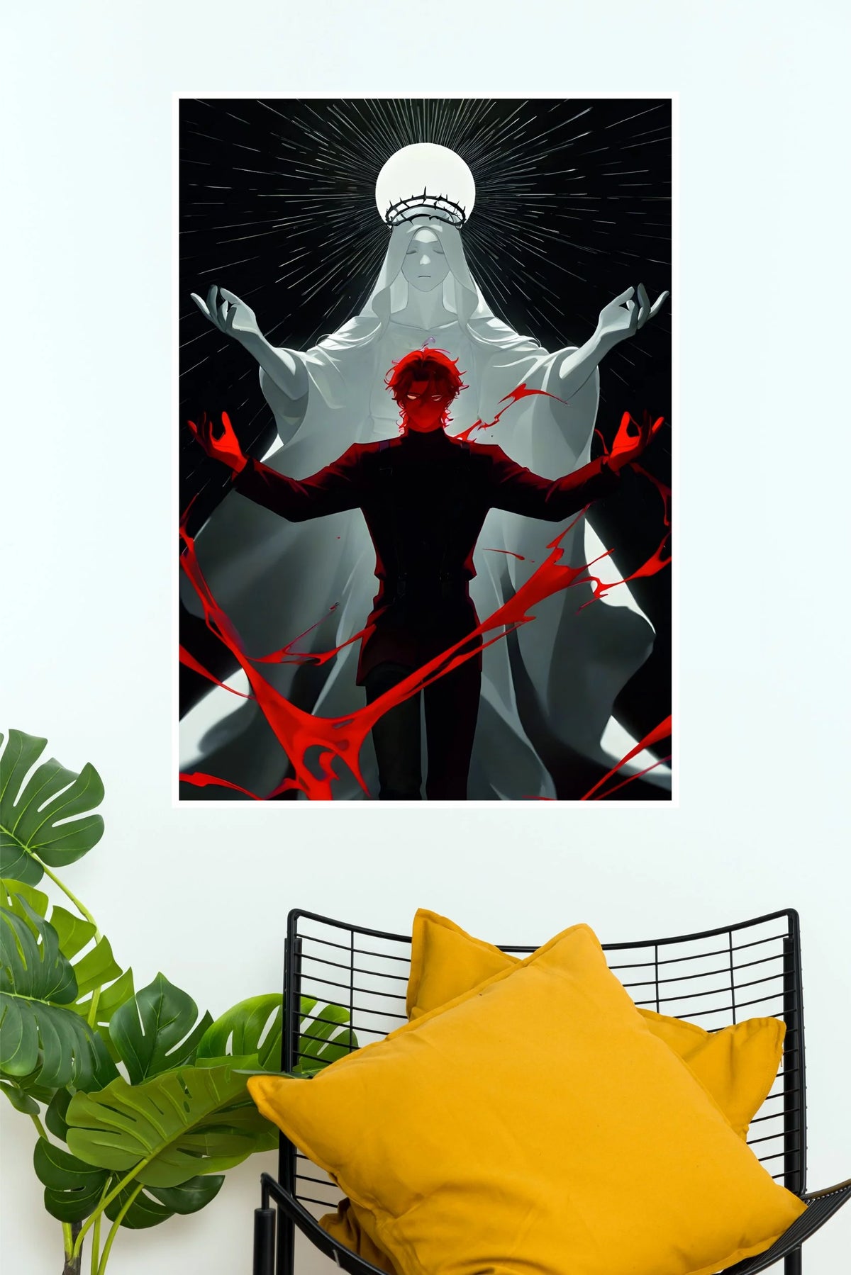 Dark Divine Red Shadow Anime Wall Poster (Anime Posters)