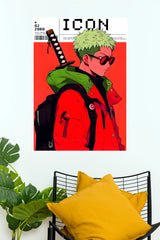 Roronoa Zoro Urban Samurai Icon Wall Poster  (Anime Posters)