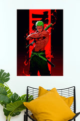 Roronoa Zoro Crimson Samurai Power Wall Poster (Anime Posters)